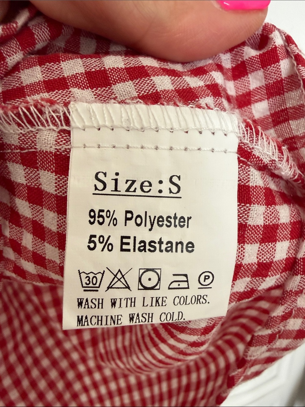 Red & White Gingham Puff Sleeve Babydoll Top | Cottagecore Country Western Small - Picture 4 of 7